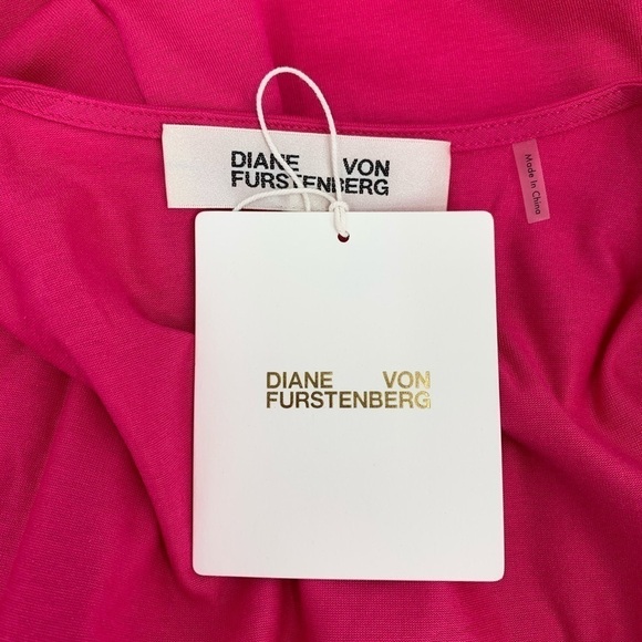DVF Diane von Furstenberg Jasmine Cabaret pink sleeveless wrap dress M 8 10 - Picture 4 of 5